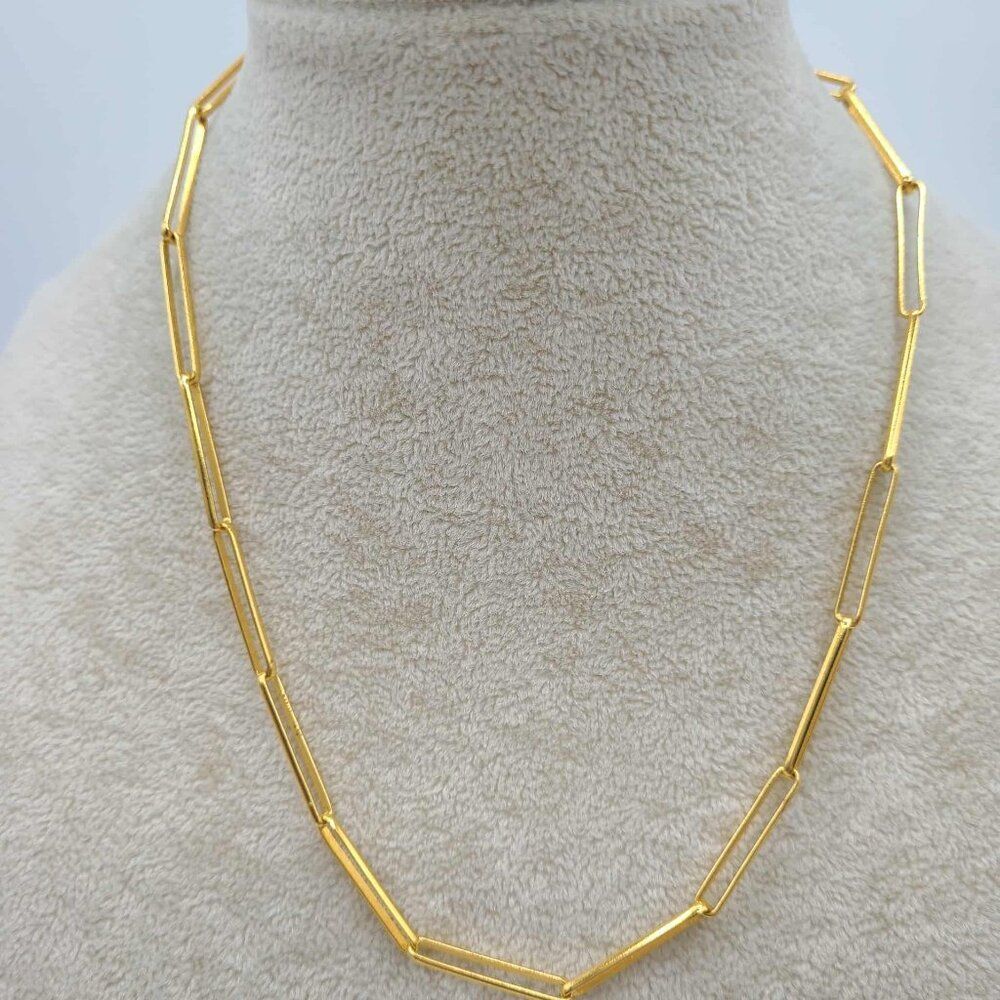 J Crew Gold Tone Delicate Gold Tone Paper Clip Necklace - Picture 7 of 9